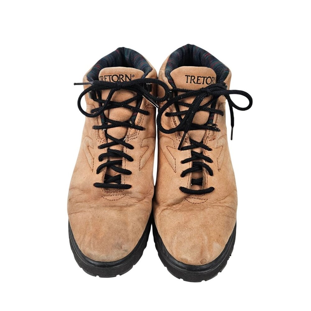 Tretorn Hiking Boots Womens Size 7 Lace Up Trail Shoes Tan Suede Vintage - Picture 2 of 8